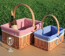 New Rattan Willow Picnic Basket Handheld Basket Outdoor Flower Basket Gift Packaging Basket Fruit Basket