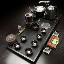 Natural black gold stone tea tray set Household simple tea table Office anti-scalding automatic tea drinking Kung Fu tea set