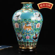 Cloisonne Vase ornaments crane deer Tongchun plum bottle collection handicraft gifts bronze tire silk enamel housewarming gift