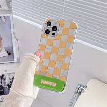 Checkerboard mirror retro iPhone12promax phone case 11 for Apple xs xsmax splicing xr female