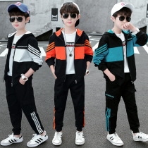 Step Diane tread childrens clothes boys sports pure cotton spring and autumn clothing tide CUHK boy foreign air handsome young boy three sets