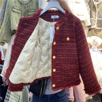 KE down liner small fragrant wind coat female 2021 Winter Korean version of thin temperament Joker thick tweed coat tide