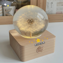 onndeer dandelion night light forever flower gift couple Crystal eight music box couple birthday gift woman