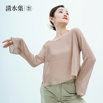 Qingshui Collection Bean Classical Dance Clothing Spring and Summer New Hot Diamond Loose Top Modern Dance Blouse