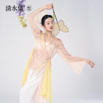 Clear water collection bean flower classical dance practice gauze womens elegant embroidery top Chinese dance into the dream also dance performance