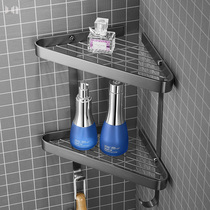 Nordic Light Lavish Full Copper Wire Drawing Gun Grey Shelve Free Triangular Basket Toilet Corner Rack Bathroom containing frame