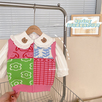 Childrens waistcoat 2022 new spring and autumn dress female baby casual cover sleeveless vest small and medium scout-line clothes
