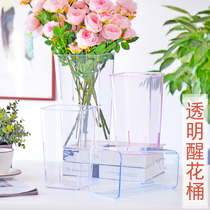 Flower Bucket Flowers Awakening Flower Bucket Specialized Acrylic Flower Appliance Household High Bucket Plastic Dried Bucket Flower Arrange Large
