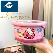 Cartoon steel lunch box Korean large capacity lunch box cute male and female students sealed anti-hot soup bowl fresh box