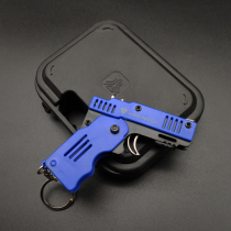 Yingfigure brand all metal mini pendant folding rubber band gun can be 8 6 consecutive childrens toy Soft Bullet Gun