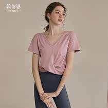 HCNTES high-end sports coat female summer two sides wear professional running yoga suit loose slim fitness suit