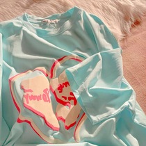 Ancient feeling vintage love short sleeve T-shirt female loose Korean version ins street style chic Korean wind half sleeve top