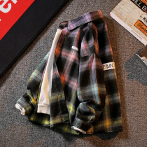 Childrens clothing boys  autumn long-sleeved shirt 2021 new childrens autumn middle and large childrens western style spring and autumn plaid shirt tide