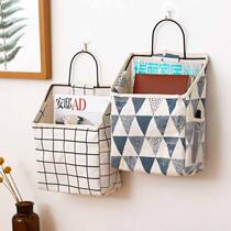 Minimalist cotton numb art book debris disposal wall-mounted storage bag wall hanging containing hanging bag sleeping room Dormitory God