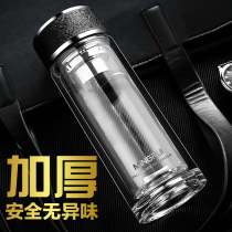 Glass Cup double heat resistant creative custom tea filter transparent with lid for men and women portable household tea cup