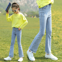 Girl Spring Autumn Jeans Soft Autumn Money Girl Children children microlabrum Trumpet Pants Summer Outwear Pants Summer