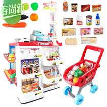 New household childrens kitchen Kitchenware cooking toys workbench Fast food table Supermarket sales stand Shopping cart cash register