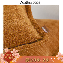 agathis modern Nordic Wai Ji double-sided orange cotton linen texture cushion pillow sofa bedroom square pillow waist pillow