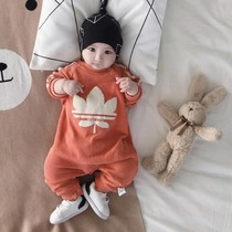 Hong Kong super-foreign baby spring and autumn jumpsuit men and women babies out of clothes cotton 1-year-old children autumn climbing clothes
