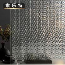 Embossed glass film Bathroom window anti-peep frosted retro sticker Solute kitchen sliding door sliding door