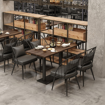 Retro industrial style table and chair combination milk tea shop Cafe Bar clean bar theme music dining bar iron table and chair