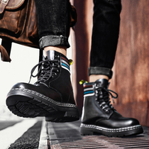 High British style Martin boots mens leather leisure Korean version of Joker trend vintage winter New products trendy shoes