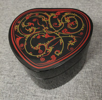 Wooden Tire Peach-shaped Three Set of Heart-shaped Box Antique Lacquer Hair Box Wedding Chinese Wedding Lacquer