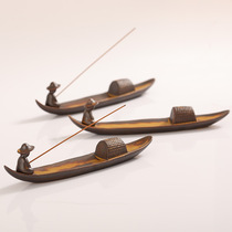 Creative ceramic line incense burner sandalwood stove home indoor agarwood ornaments retro Deco incense insert seat Zen