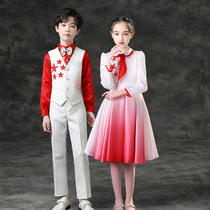 Feng Lin's Same Poetry Recitation Children's Chorus Performance Dress Primary and Secondary School Students Winter Games Set Red Song Dance