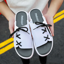 Tide-card slippers mens non-slip 2022 Summer Korean version Daily word for towline High tide thick bottom strap cool slippers