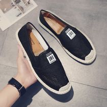 Old Beijing Cloth Shoes Mens Summer Breathable Boomers Sloth Outdoor Mesh linen casual shoes Mens Hollow Fisherman Shoes