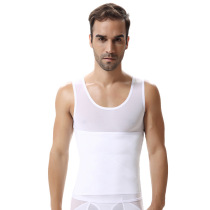 Mens shapewear Top belly vest row mouth slimming tight shaping body beauty bodysuit Chest fitness corset