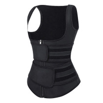 Neoprene Body Shaping Zip Vest Corset Double Strap Waist Body Body Tunic Top