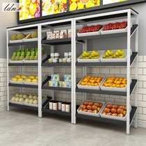 Supermarket fresh fruit shop inclined container display rack multi-layer display rack convenience store warehouse shelf