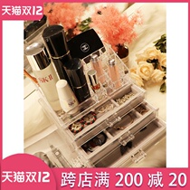 Jewelry storage box transparent girl dressing lipstick cosmetics acrylic ring necklace finishing earrings studs storage rack