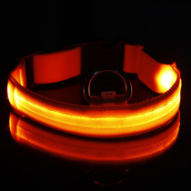 New LED luminous collar dog neck ring flash pet dog belt Teddy VIP golden retriever luminous necklace anti-lost