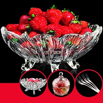 Big number crystal glass fruit tray Modern Living room Genesis creativity cute with salad bowl Candy Dried Fruits fruit plate