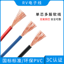 Jin Wanxing national standard single core multi-strand flexible line RV 1*0 5 square copper core wire European standard electronic wire H05V-K