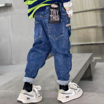 Boys jeans spring and autumn 2021 New Tide autumn foreign style childrens casual pants