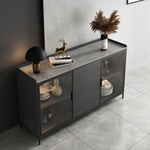 Marble dining side cabinet Modern simple living room locker Dining room side cabinet Wine cabinet Rock plate countertop tea cabinet Household
