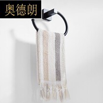Bathroom bathroom stainless steel frosted towel ring towel hanging bathroom hardware elegant black Nordic towel ring G