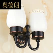 All copper black mouthwash cup holder bathroom wall-mounted toothpaste holder toilet double toothbrush cup holder holder with no holes