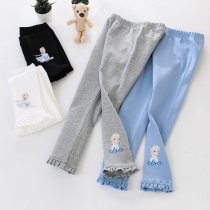 Pure Cotton Girl Beats Bottom Pants Baby Spring White Outwear Pants Children Love Esha Spring Autumn Money Slim Stretch Pants