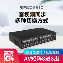 Maxtor dimension moment MT-AV0808 AV matrix 8 in 8 out Audio and video signal switcher distributor 1U rackmount