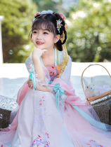 Summer on the new Hanfu girl thin model Tang dress little girl childrens dress Super fairy costume spring and autumn kimono skirt