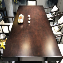 Ebony solid wood large plate natural side tea table tea table tea table tea table chair combination table log mahogany dry bubble table tea table
