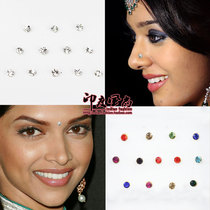 India imported eyebrow stickers Bindi nose studs silver belly dance Indian stage accessories color