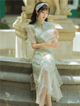 French gentle new Chinese style china china modified flagrobe young girl temperament embroidery dress daily