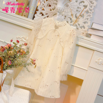 Girl Spring Dress Dress Dress 2022 New Spring Qipao Girl Princess Dresses Dresses Children Foreign Spring Autumn Dresses