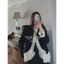  Qian Meixis temperament splicing design sense suit female high-end casual jacket 2021 autumn new style